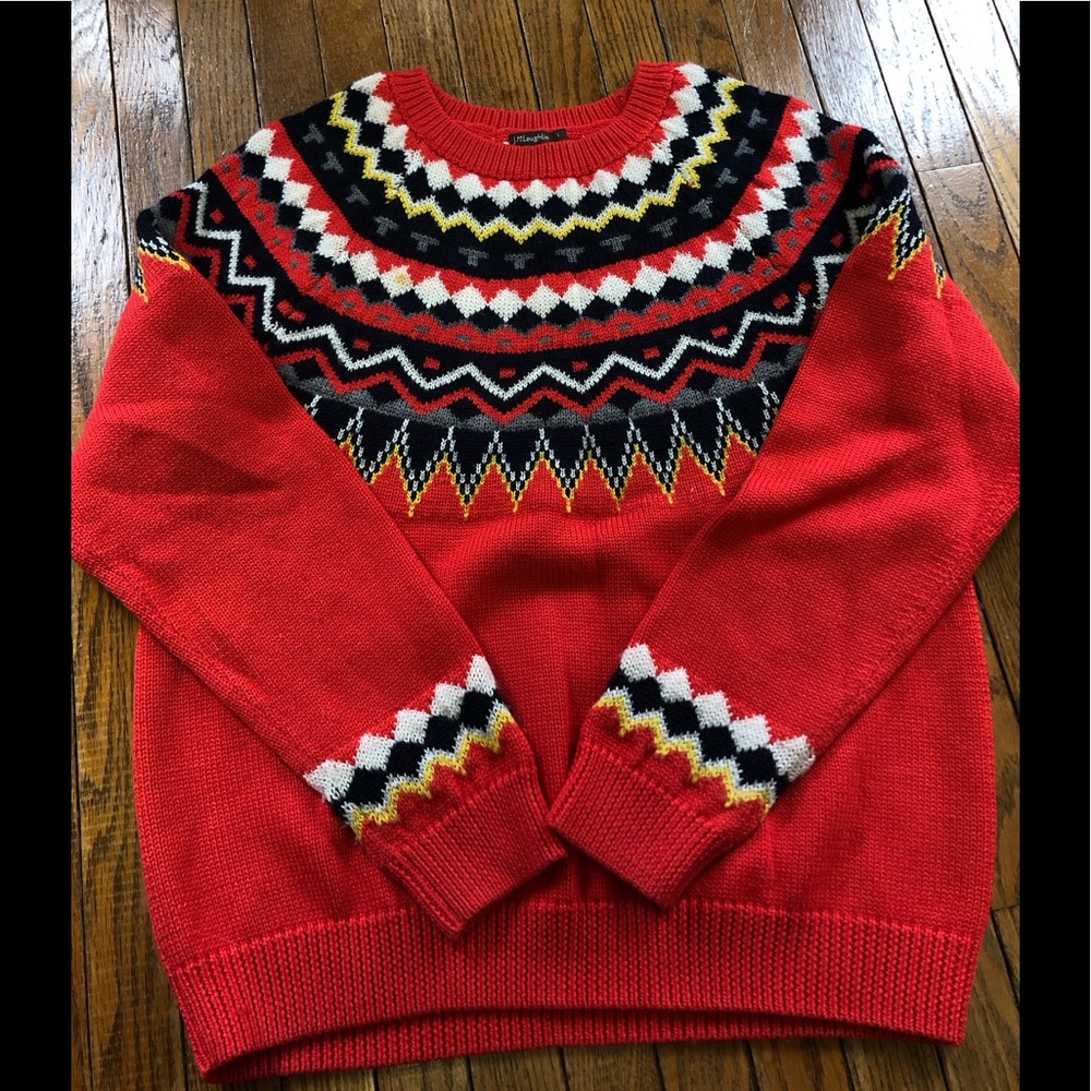 Red Patterned Women's Sweater